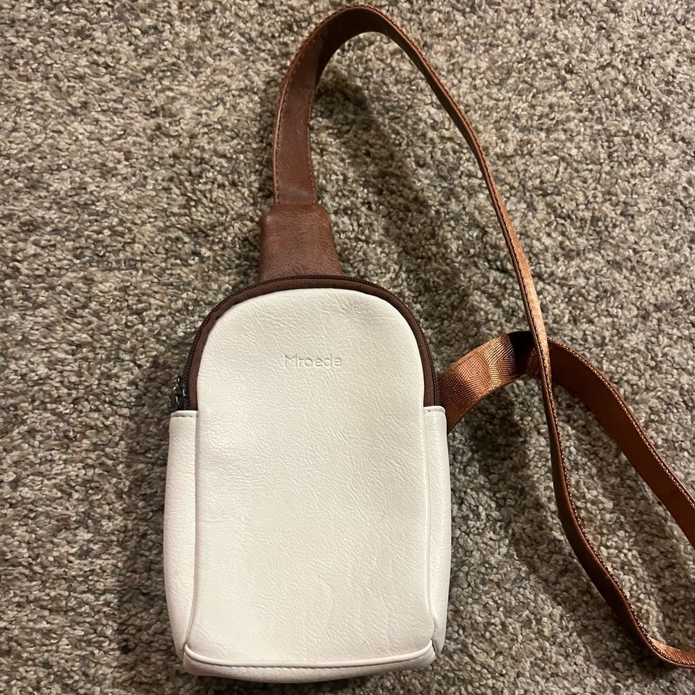 White and Brown Crossbody Bag